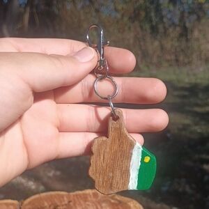 Wood Thumbs Up Keychain
